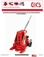 GKS Hydraulic Toe Jack Manual