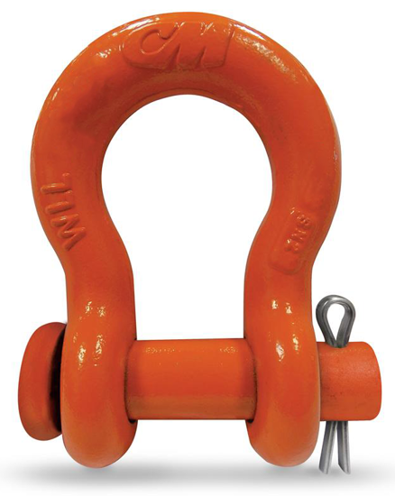 Alloy Round Pin Anchor Shackle, Orange Powder Coated