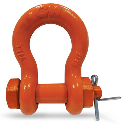 Alloy Bolt, Nut, & Cotter Anchor Shackle, Orange Powder Coated